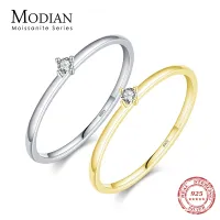 MODIAN ประณีต D สีรอบ Moissanite แหวน925เงินแท้แวววาวเครื่องประดับสำหรับผู้หญิงของขวัญ