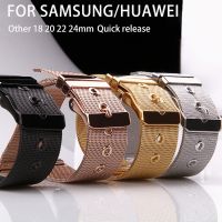 [HOT CHALIUIUILILXWE 607] สายนาฬิกาโลหะตาข่ายแบบมิลานสำหรับ Samsung Galaxy Watch สายนาฬิกาข้อมือขนาด3 41มม. 45มม. สำหรับนาฬิกา Huawei GT 2 Pro/ 46มม. สายรัดข้อมือหัวเข็ม