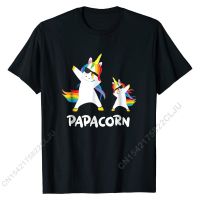 Funny Grandpa Dad Papa Unicorn Papacorn Dab Dabbing T Shirt Print Summer Tops T Shirt Funny Cotton Mens Tshirts