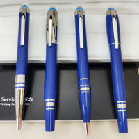 MB Luxury Fountain Rollerball Ballpoint Pen High Quality Blue Crystal Top &amp; Barrel Stationery Writing Smooth With Serial Number