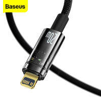 สายชาร์จไอโฟน Baseus PD 20W สาย USB C ที่มีการป้องกันการชาร์จไฟเกิน สายเคเบิล USB สำหรับปิดเครื่องอัตโนมัติสำหรับ iPhone 13 12 11 Pro Max Fast Charging Type C สายเคเบิลสำหรับ iPhone iPad Pro สายเคเบิลข้อมูล สายไฟ