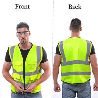 Reflective Safety Vest High Visibility green Custom Logo XXXL Working Vest Motorcycle Jacket Fluorescent Signal For Men Woman