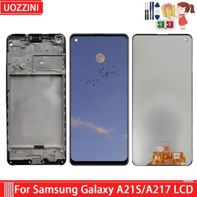จอแอลซีดีเหมาะสำหรับ Samsung Galaxy A21s A217หน้าจอสัมผัส LCD ประกอบ Digitizer เหมาะสำหรับซัมซุง A21s SM-A217F /Ds อะไหล่จอแสดงผลด้วยกรอบ