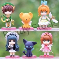 【hot sale】 ◈▤ B09 6pcs/set Card Captor Sakura Kinomoto Sakura Li Syaoran Cerberus Tomoyo Daidouji Cartoon Kawaii Q Version PVC Dolls Figures Toys