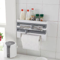 Plastic Wrap Cutter Kitchen Dispenser for Tin Foil Film Storage Rack Holder Kitchen Paper Towel Organizer Multifunction Shelves