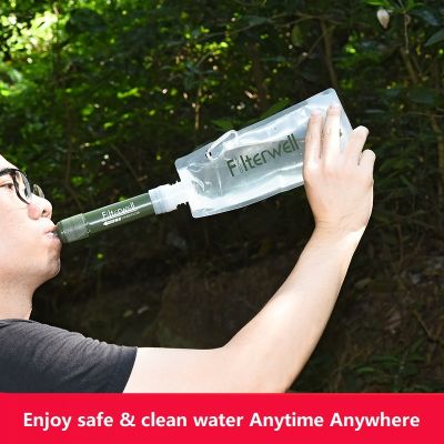 【LZ】♕  Equipamento de purificação de filtro de água Saco portátil Conjunto de bebidas Resgate ao ar livre Sobrevivência de emergência Suprimentos de caminhada Turismo