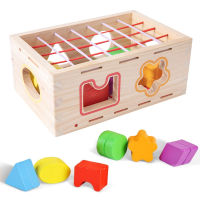 ไม้ Sensory Sorting Bin Baby Shape Sorter ของเล่นไม้ Sensory Sorting Bin Interactive Baby Sensory ของเล่น Bin การศึกษากิจกรรม Cube Baby Shape Sorter ของเล่นเพื่อการศึกษา