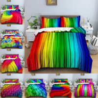 3D Duvet Cover Set Colorful Colors Comforter Cover Printed Bedding Set Modern Personality Quilt Cover Queen King Size Bedclothes