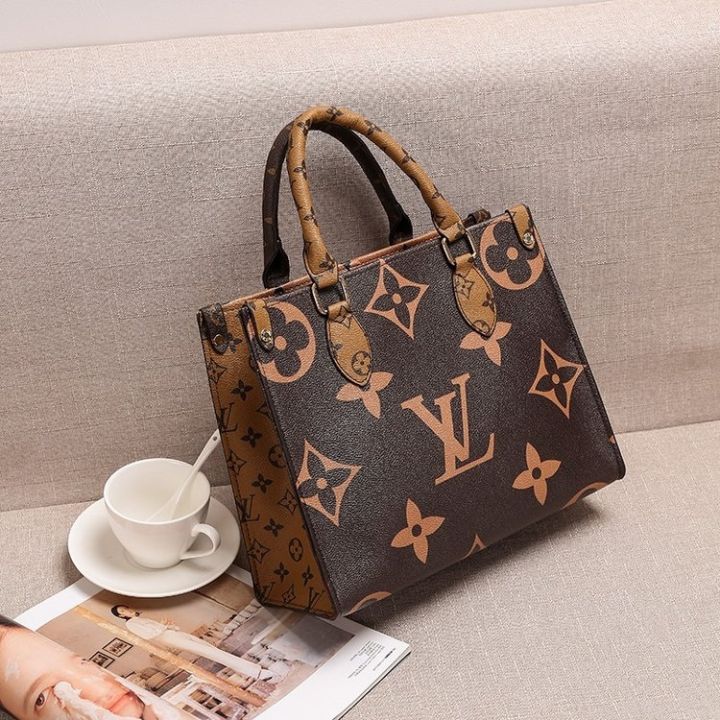 cod-2021ใหม่-lv-onthego-กระเป๋าทรงสี่เหลี่ยมมีหูหิ้วสะพายไหล่กระเป๋าสะพายสำหรับผู้หญิงขาย-shopper-กระเป๋าช้อปปิ้งไม่เคย-full-กระเป๋าถือ