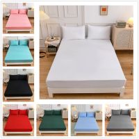 Pure Color Mattress Covers Single and Double Mattress Cover 180x200 Bedspread 90 Padding Polyester Linens Bed Linen Pillowcase