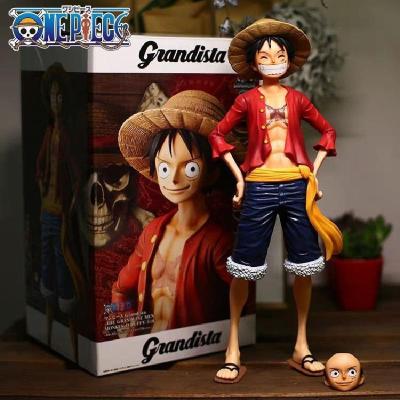 NEW 28cm One Piece Anime Figure Confident Smiley Luffy Three Form Face Changing Doll Action Figurine Model Toys Kits