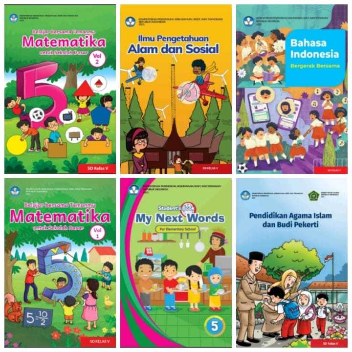 Paket Kelas 5 Matematika Vol 1 Dan 2 Bahasa Indonesia IPAS Bahasa ...