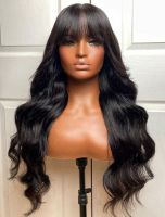 【DT】hot！ Wigs With Bangs Fringe Wig Human Hair 12A Machine Made glueless wigs ready to for W