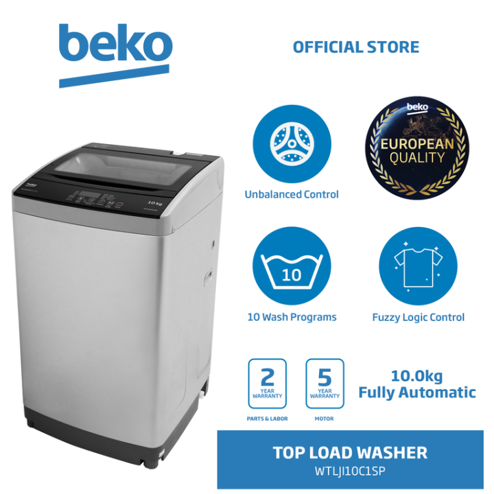 Beko Washing Machine 10.0kg Top Load WTLJI10C1SP | Lazada PH