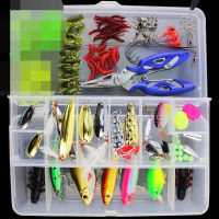 101pcs Lure Kit Set Spinner Crankbait Minnow Popper VIB Soft Hard Spoon Crank Baits Fishing Hooks Fishing Tackle Box Accessories