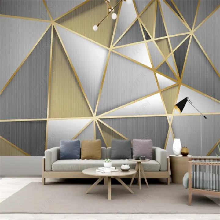 Modern minimalist geometric lines 3D industrial decoration custom mural home decor wallpaper bedroom decor self-adhesive wallpaper | Lazada PH Modern minimalist geometric lines 3D industrial decoration custom mural home decor wallpaper bedroom decor self-adhesive wallpaper | Lazada PH