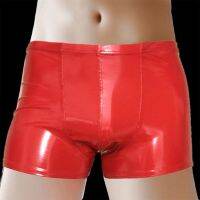 （A NEW） Men FauxShortsBrief Wetlook Latex Underpants กางเกงว่ายน้ำ UnderwearBoxers Soft Boxershorts กางเกงชั้นในชาย