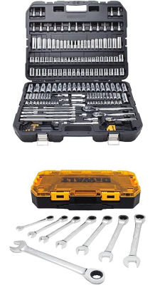 DEWALT Mechanics Tool Set, 192-Piece with Combination Ratcheting Wrench Set, 8-Piece SAE (DWMT75049 &amp; DWMT74733) w/ Combination Ratcheting Wrench Set