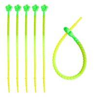 ❁ 5cm color small flower silicone rope DIY jewelry key chain accessories Self-locking cable binding lanyard cable tie