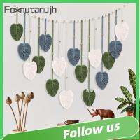 FOXNUTANUJH 1 Pcs โพลีเอสเตอร์ ที่แขวนผนัง macrame 16ใบ สีเขียวอ่อน ตกแต่งผนังสไตล์โบโฮ ง่ายต่อการใช้ มัลติฟังก์ชั่ ตกแต่งผนังห้องนอน ห้องนอนและห้องนอน