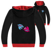 Mr Beast Lightning Cat เสื้อสเวตเตอร์ถักพิมพ์ผ้าฝ้าย + โพลีเอสเตอร์ Hooded Zipper Coat เสื้อผ้าเด็ก Weater Jacket หญิงแขนยาวฤดูใบไม้ผลิฤดูใบไม้ร่วง