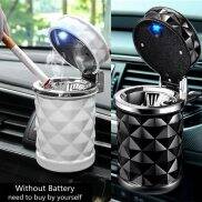 Car Ashtray With LED Light Universal Portable Alloy Ash Tray Aluminum Cup