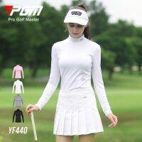 PGM Golf Womens Bottoming Shirt Autumn and Winter Stand-up Collar Long-sleeved T-shirt Warm Tops Brushed Lining YF440