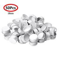 ㍿ 50pcs 24R/28R Small Premium Aluminium Fresh-keeping Lids Threaded Caps Lids Replacements for Borosilicate Glass Bottles