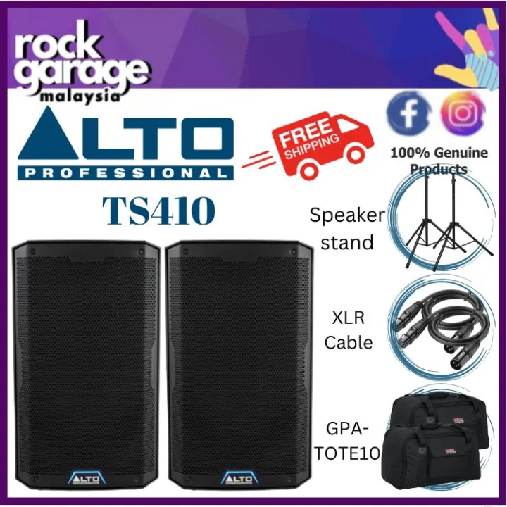 Alto TS410 2000W 10" Powered Speaker With Gator GPA-TOTE10 Speaker Tote ...