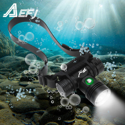2021Diving Headlamp 100 Meters Underwater Headlight XM-L2 Led Scuba head Flashlight Torch Waterproof IPX8 18650 Lamp Light