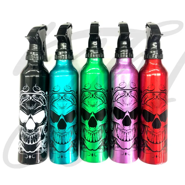 tattoo-spray-bottle-turquoise-color-nbsp-ขวดสเปรย์เปล่าอลูมิเนียม-ขนาด-300-มล-สีเทอร์ควอยซ์-nbsp-ขวดสเปรย์เปล่า-ขวดสเปรย์พกพาสะดวก-ใช้ใส่ของเหลว-แอลกอร์ฮอล์ล้างมือ-พกพาสะดวก-มีที่ล๊อคหัวฉีด-ถอดล้างได้