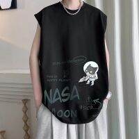 เสื้อยืดแขนสั้นผู้ชาย,DX17187-P20 NASA เสื้อซับในแขนสามส่วนขนาดพิเศษทรงหลวม