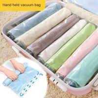 Roll-Up Compression Vacuum Storage Bags Transparent Space Saver Travel Space Saver Bags Compressed Home Clothes Storage Bag