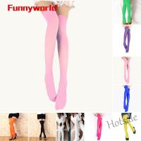 【hot sale】♀ D19 New Black Yellow Purple Women Skin Royal Blue Deep Pink Long Knee Socks girl stockings Stockings Thigh-Highs Socks