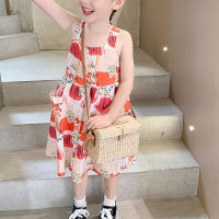 Girls Summer Sling Dress Outer Wear Children Clothing Cute Pocket Baby Kids Clothes Sweet Floral Vestidos Holiday Beach Dress