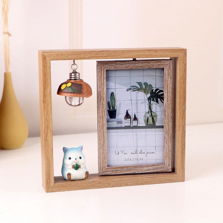 creative-nordic-wooden-photo-frame-double-side-rotating-rotation-frames-home-decoration