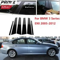 6ชิ้นเสาเสาเคลือบเงาเหมาะสำหรับ BMW 3ชุด E90 2005-2012ของตกแต่งขอบหน้าต่างปก BC สติกเกอร์คอลัมน์