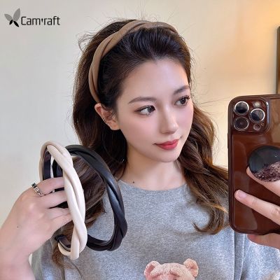 【YF】 Korean Fashion PU Leather Headband for Women Girls Vintage Braided Hairbands Headwear Autumn Hair Accessories