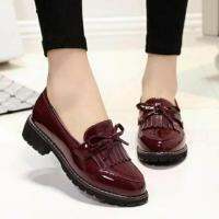 CODiy085671 MERAH HITAM Womens Shoes Fashion Ribbon Tassel Sneakers Beautiful Women Ready Red/ Black 37-40Import