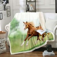 Galloping horse 3D print fashion fleece blanket for bed bedspread Sherpa blanket