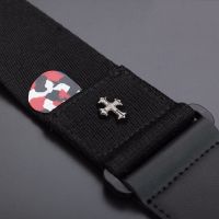 ；。‘【 Electric Guitar Strap Acoustic Folk Guitarra Belt Straps Vintage Cross Personality Guitar Straps Pick Pocket Guitar Accessories