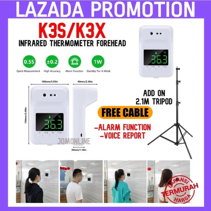 Readystock New K3S k3S K3X Wallmounted Thermometer Voice Prompt