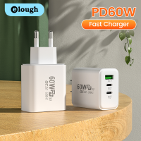 Elough PD 60W USB C ที่ชาร์จเร็วชนิด C ที่ชาร์จเร็ว3.0อะแดปเตอร์ชาร์จโทรศัพท์สำหรับ iPhone โทรศัพท์