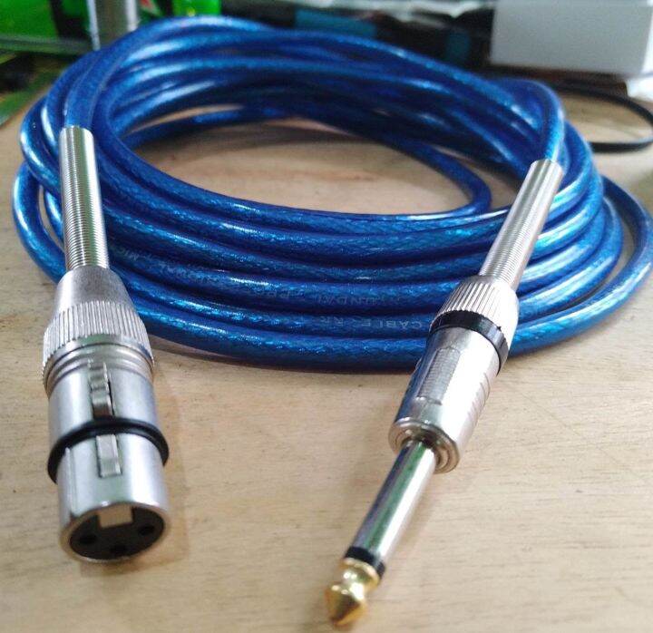 MIC CABLE lQuality Heavy Duty Long Spring Microphone Wire Cable BLUE