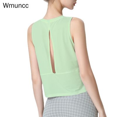 Wmuncc เสื้อยืดแขนกุด ทรงหลวม ระบายอากาศ แบบแห้งเร็ว เหมาะกับใส่ออกกําลังกาย เล่นโยคะ วิ่ง แฟชั่นฤดูร้อน สําหรับผู้หญิง