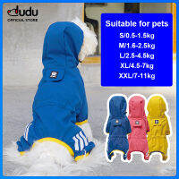 DUDU Pet Puppy เสื้อกันฝนสุนัข Hooded Slicker Poncho สะท้อนแสงสายจูง Hole แจ็คเก็ตกันลมสำหรับสุนัขขนาดเล็กและขนาดกลาง