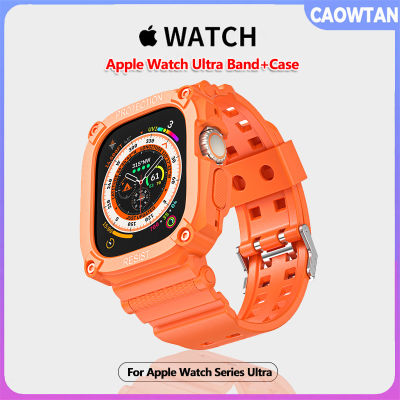 49มม. เคส TPU + สายคล้องคอสำหรับ Apple Watch Ultra 49มม. พร้อมเคสกันกระแทกสร้อยข้อมือกีฬาสำหรับ I Watch Series Ultra 49มม. Case