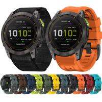 【ต้อง】 QuickFit 22มม. 26มม. สายไนลอนสำหรับ Garmin Enduro 2สายซิลิโคนสำหรับ Fenix 7/7X/Fenix6 6X Epix GEN 2 Tactix สร้อยข้อมือ Watchband