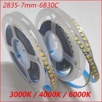 ไฟ LED 180 7MM-6B30C แถบ SMD2835 5เมตร30W/M ไฟ LED คงที่ริบบิ้นสีเดียว3000K 4000K 6000K เข็มขัด LED แบบยืดหยุ่น