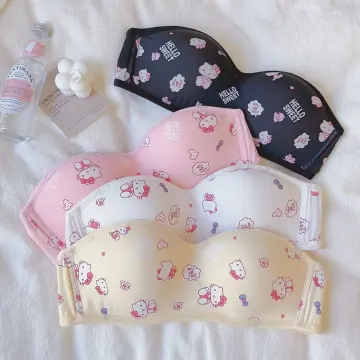 Sanrio Hello Kitty Bras for Woman Anime Push Up Seamless Bra Sexy Underwear  Cartoon Female Comfortable Non-slip Bralette Gifts